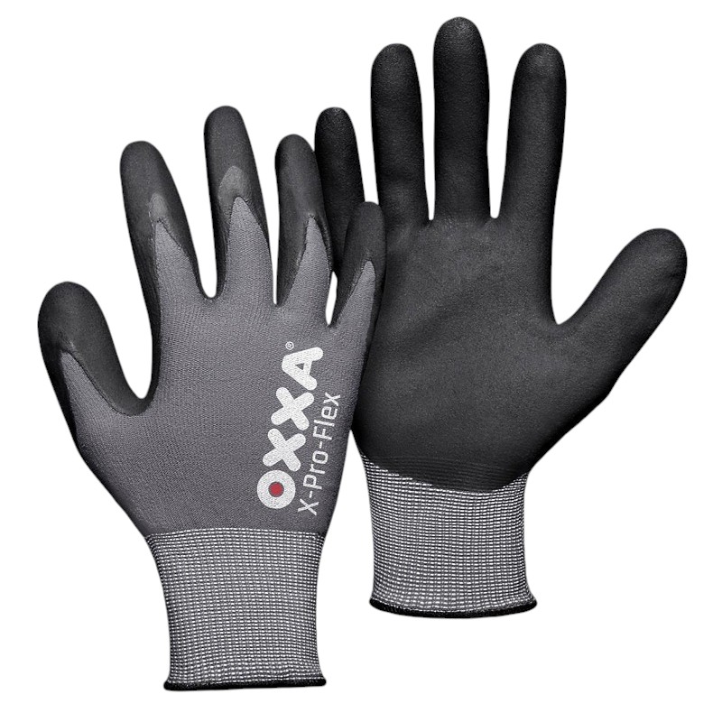 OXXA® X-Pro-Flex 51-290 Handschoen - NFT/nylon/lycra - Antislip - Zwart/grijs - Maat 8/M